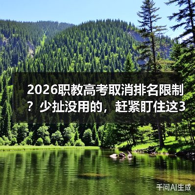 2026职教高考取消排名限制?少扯没用的,赶紧盯住这3条路(图2) 2026职教高考取消排名限制?少扯没用的,赶紧盯住这3条路(图2)