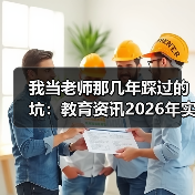 我当老师那几年踩过的坑:教育资讯2026年实施新时代基础教育强师计划到底改了什么?(图3) 我当老师那几年踩过的坑:教育资讯2026年实施新时代基础教育强师计划到底改了什么?(图3)