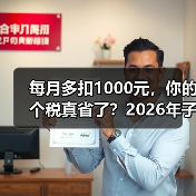 每月多扣1000元,你的个税真省了?2026年子女教育新政真相揭秘(图2) 每月多扣1000元,你的个税真省了?2026年子女教育新政真相揭秘(图2)